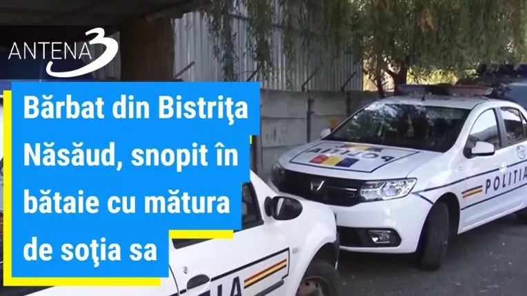 Barbat din Bistrita Nasaud, snopit in bataie cu matura de sotia sa