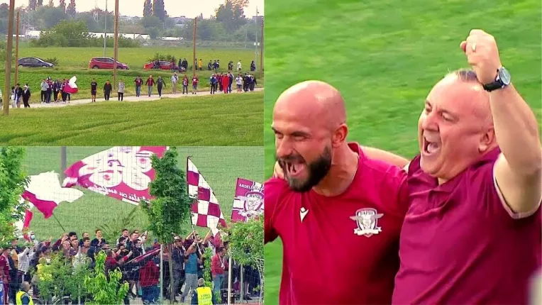 Imagini superbe dupa ce Rapid a promovat in Liga 1. Mihai Iosif: "Am lacrimi"
