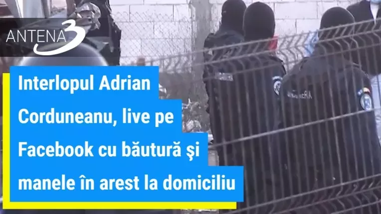 Interlopul Adrian Corduneanu, live pe Facebook cu bautura si manele in arest la domiciliu