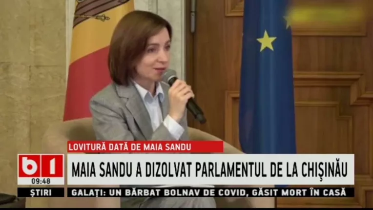 MAIA SANDU A DIZOLVAT PARLAMENTUL DE LA CHISINAU - ALEGERI PARLAMENTARE PE 11 IUNIE