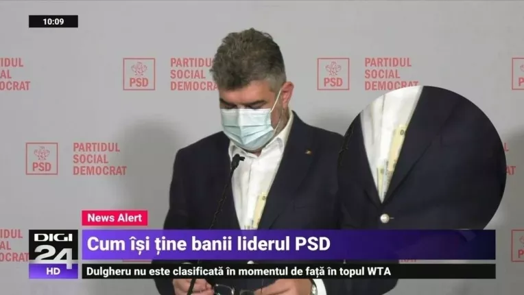 Marcel Ciolacu, cu banii la vedere, in timp ce anunta depunerea unei motiuni. Replica sefului PSD