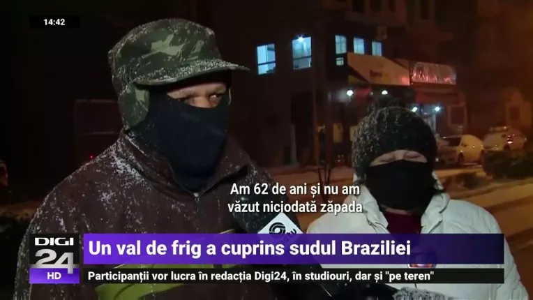 Ninsoare in sudul Braziliei: "Am 62 de ani si nu am vazut niciodata zapada pana acum"