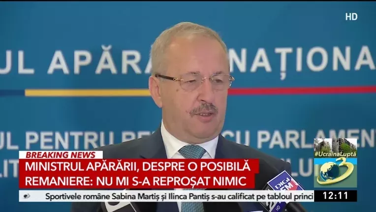 Replica ministrului Apararii, Vasile Dincu, despre o posibila remaniere