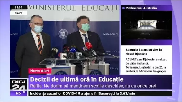 Sorin Cimpeanu: "Luni, toate scolile si gradinitele pot functiona cu prezenta fizica"