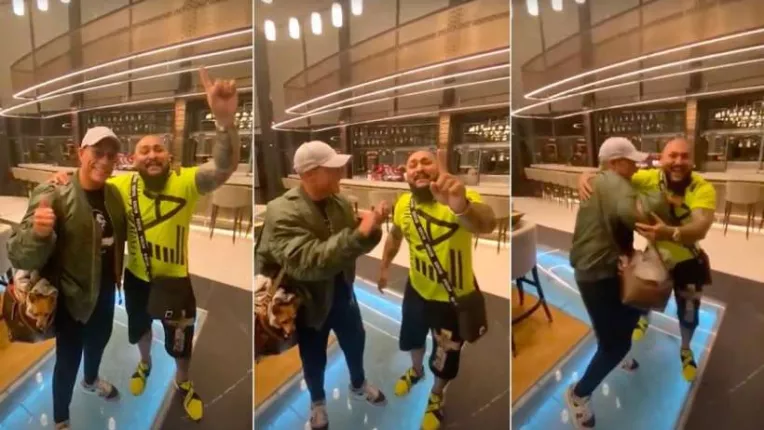 Van Damme, dedicatie live de la Dani Mocanu, intr-un hotel din Bucuresti: "Pentru Van Damme, fratele nostru"